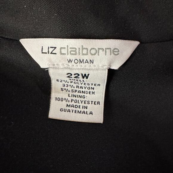 Liz Claiborne SZ 22W Career Blazer Jacket Lined Collared Pocket 1-Button Closure - Picture 7 of 9